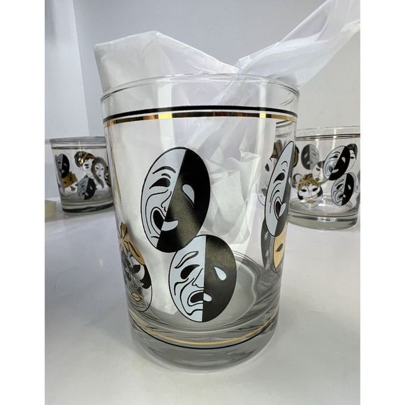 Vintage Mardi GrasāCocktail Glasses Masks - Picture 4 of 7